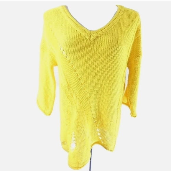 A+Ro Distressed Yellow Sweater - Picture 1 of 5